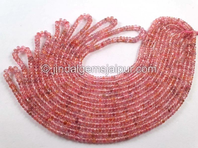 Pink Spinel Smooth Roundelle Beads