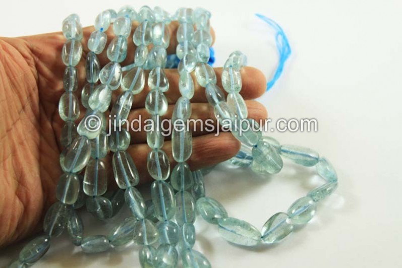 Moss Aquamarine Smooth Nugget Beads