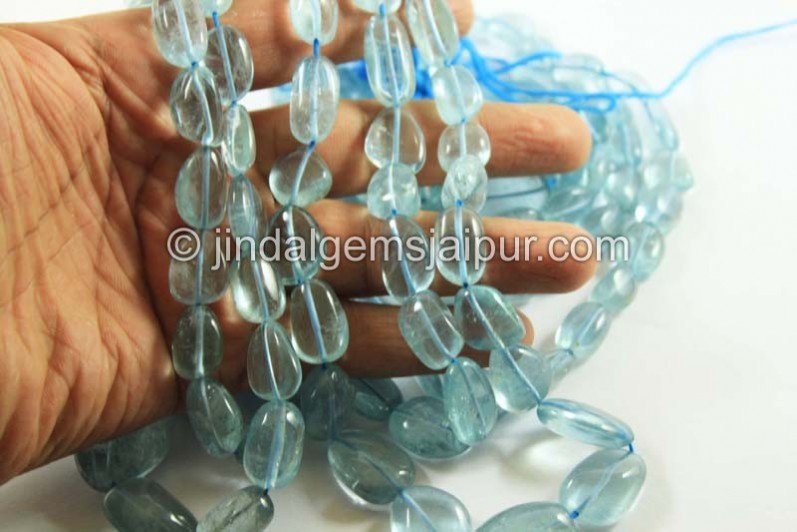 Moss Aquamarine Far Smooth Nugget Beads