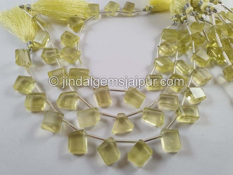 Lemon Quartz Faceted Fancy Nugget Beads