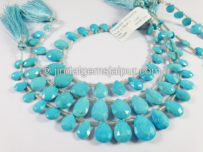 Turquoise Arizona Faceted Pear Shape Beads