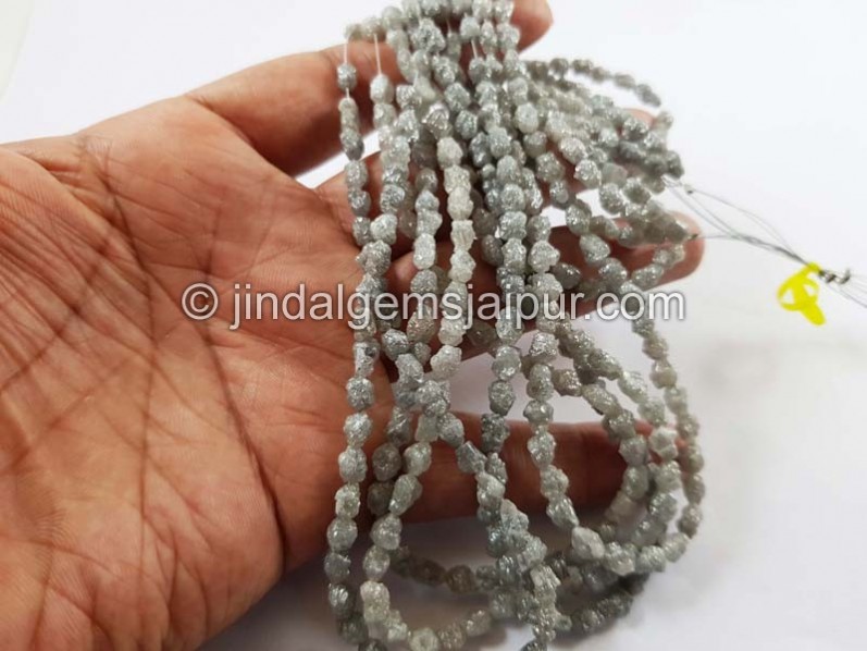 Grey Diamond Far Rough Nugget Beads