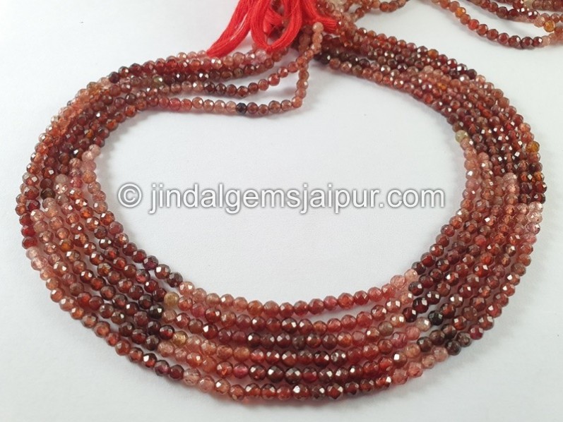 Brownish Red Spinel Shaded Faceted Beads