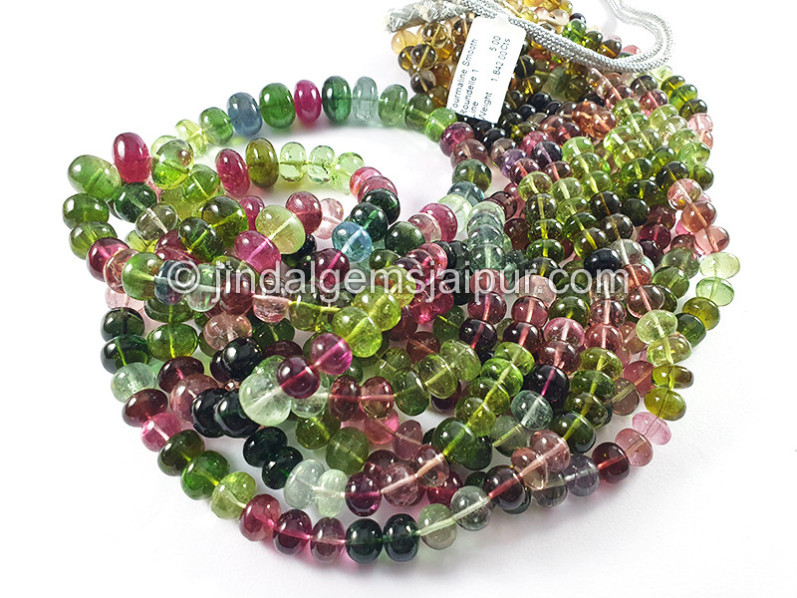 Tourmaline Smooth Roundelle Shape Beads