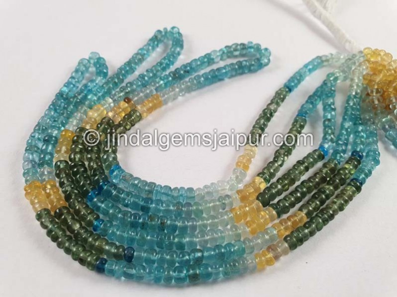 Multi Apatite Smooth Roundelle Beads