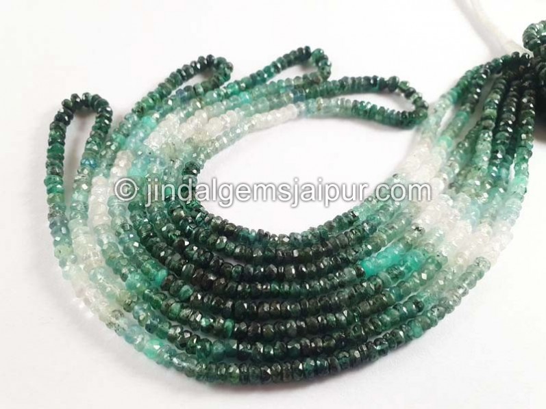 Emerald Shaded Faceted Roundelle Beads