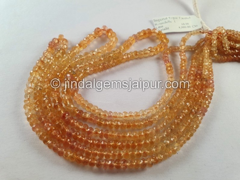 Imperial Topaz Faceted Roundelle Beads