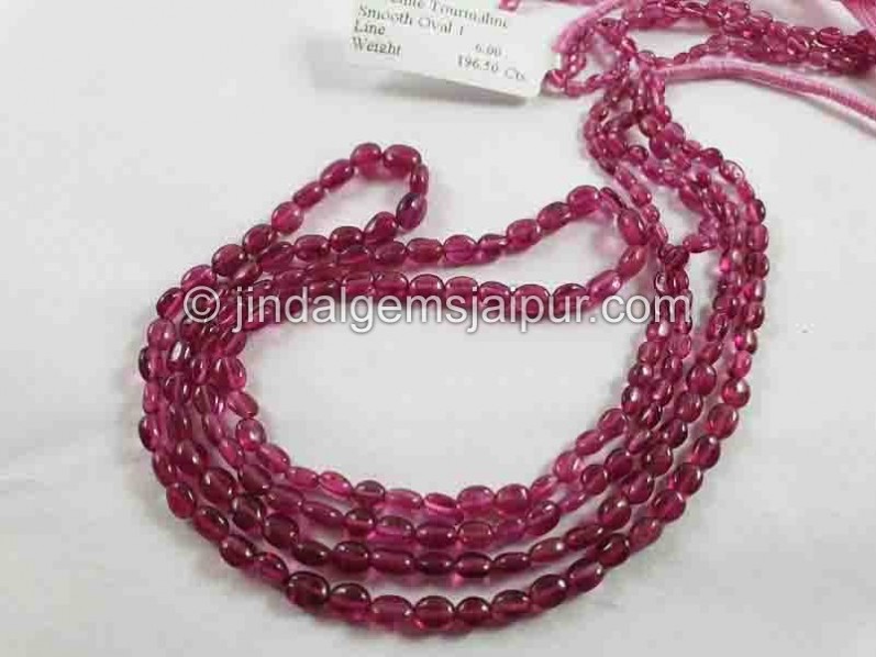 Rubellite Smooth Oval Beads