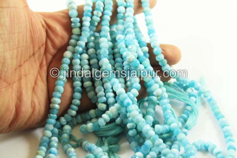 Larimar Faceted Roundelle Beads