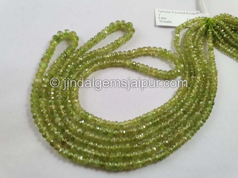 Sphene Faceted Roundelle Beads