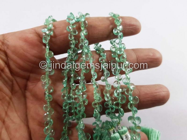 Mint Apatite Faceted Heart Beads