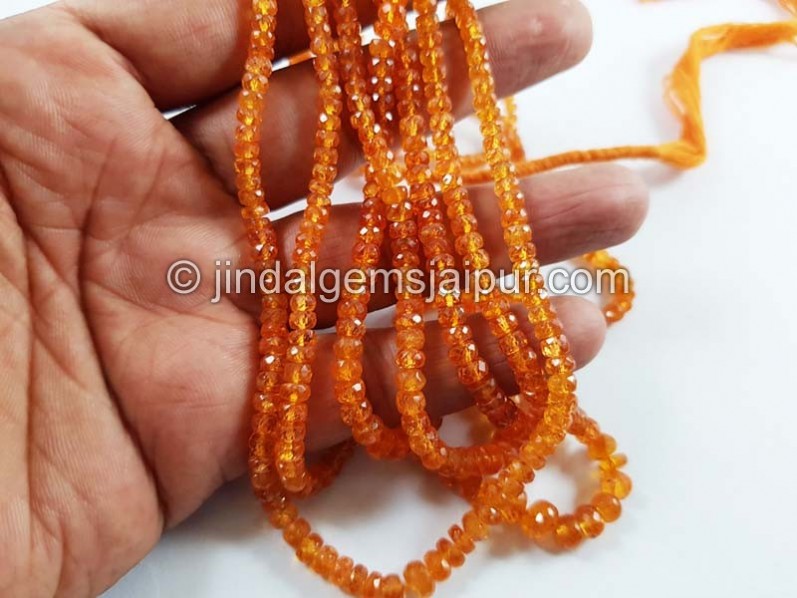 Mandarin Garnet Far Faceted Roundelle Beads