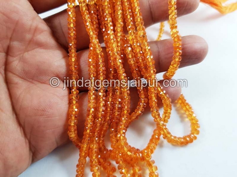 Mandarin Garnet Faceted Roundelle Beads