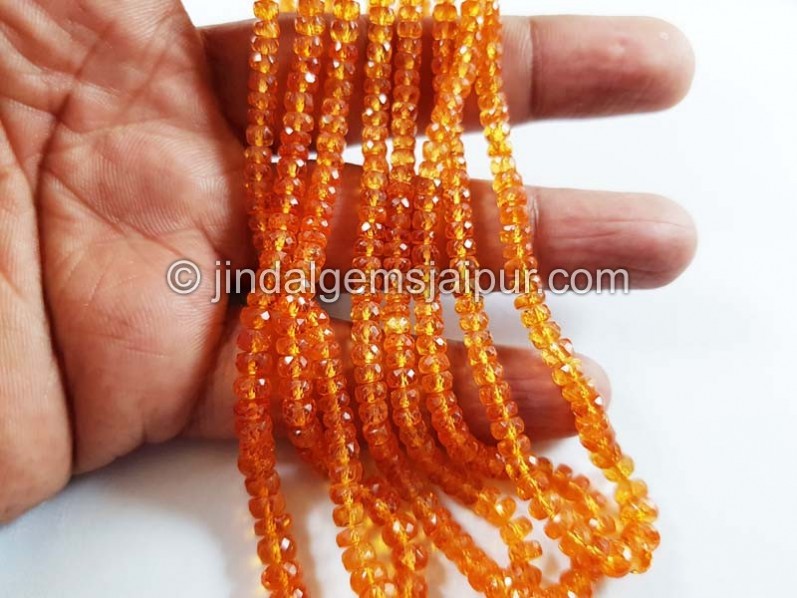 Mandarin Garnet Far Faceted Roundelle Beads