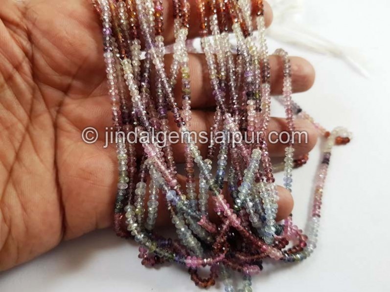 Multi Spinel Micro Cut Roundelle Beads