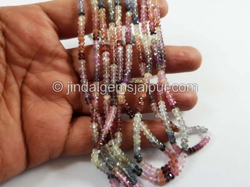 Multi Spinel Far Micro Cut Roundelle Beads