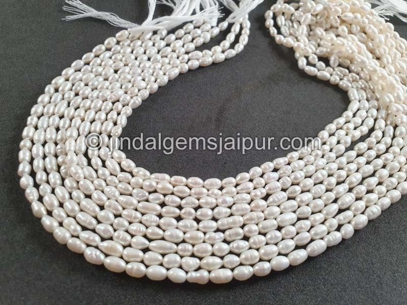 White Smooth Rice Pearl Beads