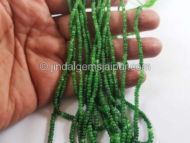 Tsavorite Smooth Roundelle Shape Beads