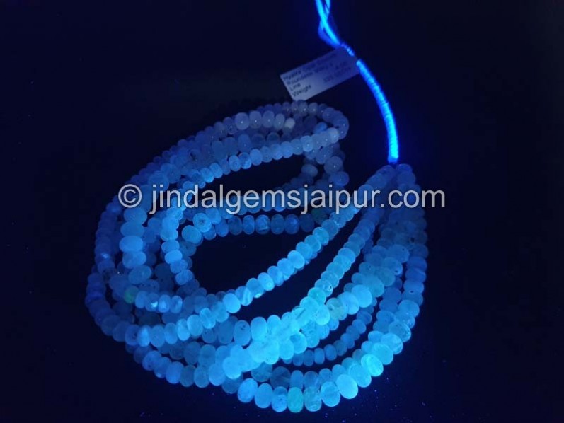 Milky Hyalite Opal Smooth Roundelle Shape Beads