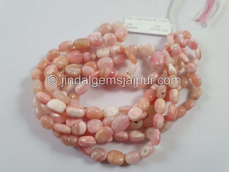 Pink Opal Shaded Smooth Oval Beads