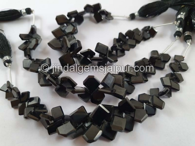 Black Spinel Flat Table Cut Fancy Beads