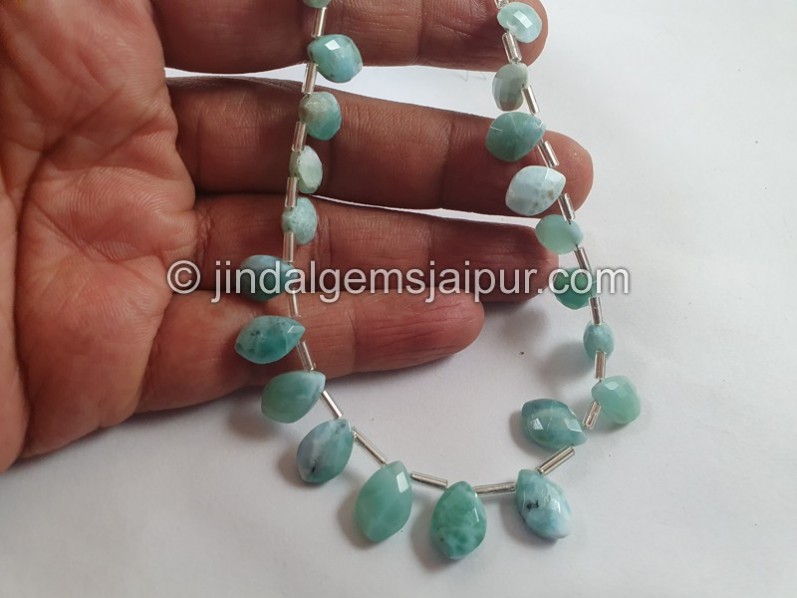 Larimar Faceted Dolphin Pear Beads