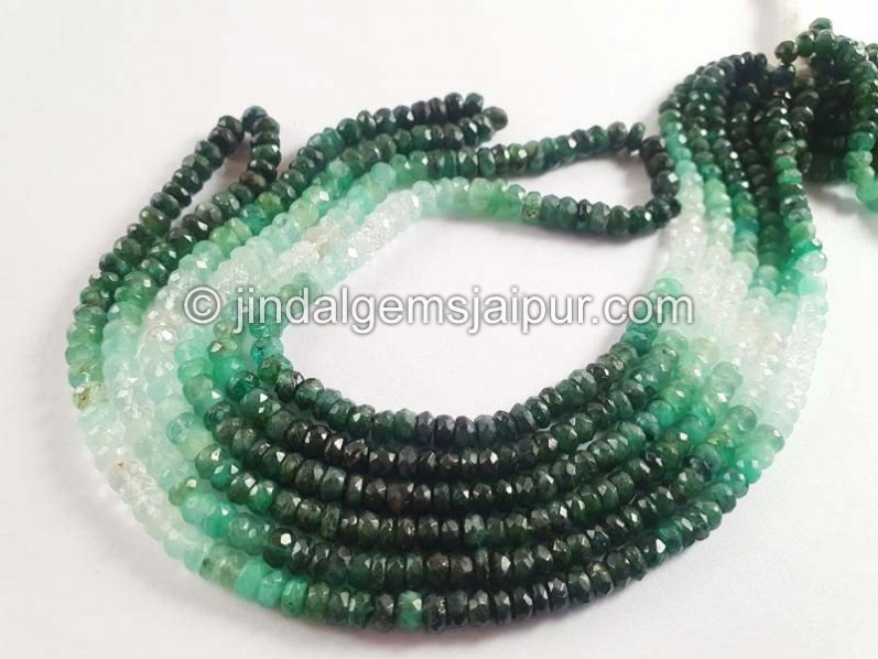 Emerald Shaded Faceted Roundelle Beads