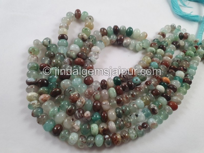 Aqua Chalcedony Smooth Roundelle Beads