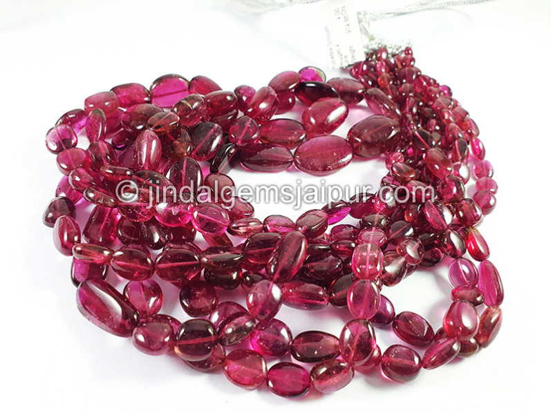 Rubellite Tourmaline Smooth Nuggets Beads