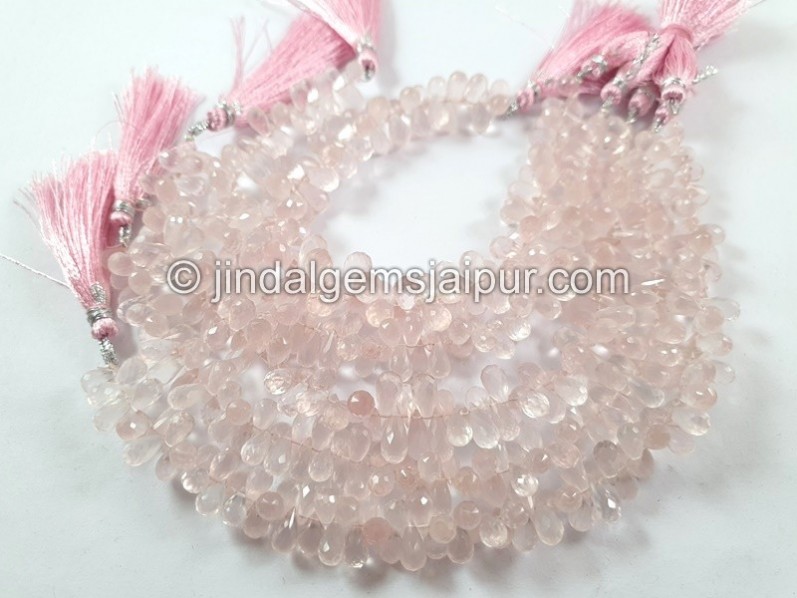 Rose Quartz Faceted Drops Beads