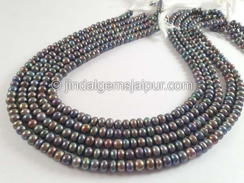 Black Pearl Smooth Roundelle Beads