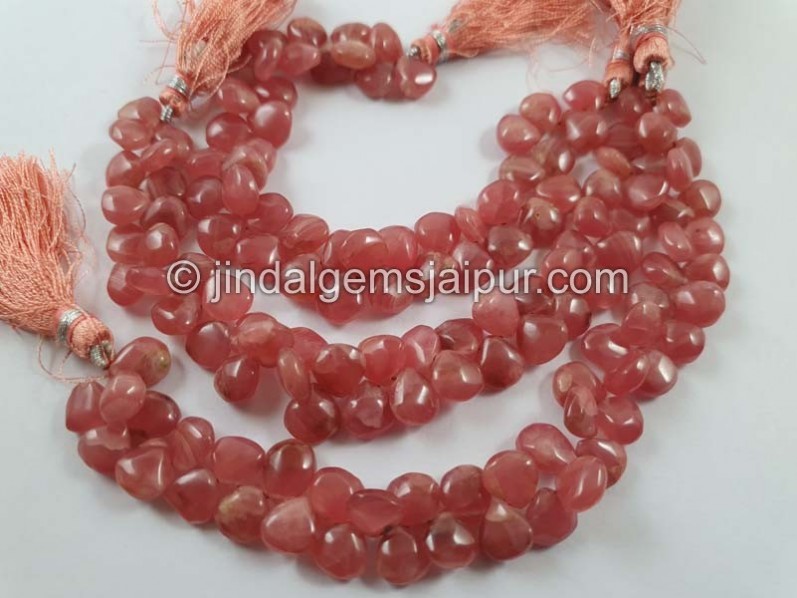 Rhodochrosite Plain Heart Shape Beads