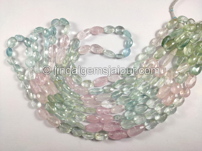 Multi Aquamarine Faceted Nuggets Shape Beads