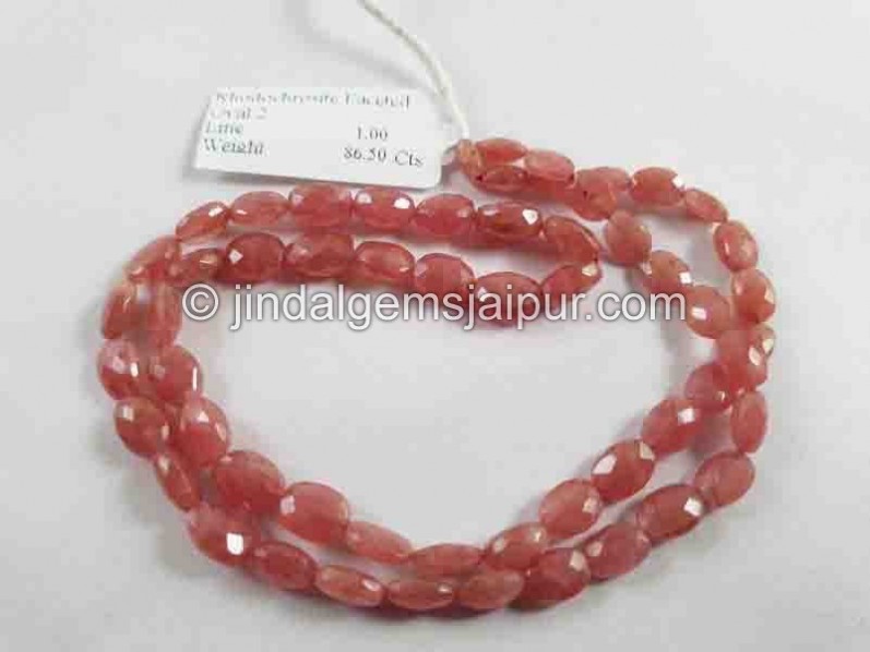 Rhodochrosite Faceted Oval Beads