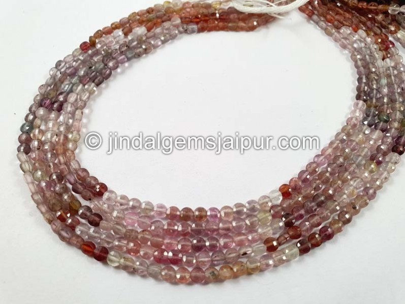 Multi Spinel Faceted Coin Beads