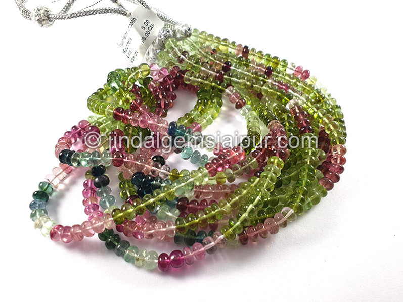 Tourmaline Smooth Roundelle Shape Beads