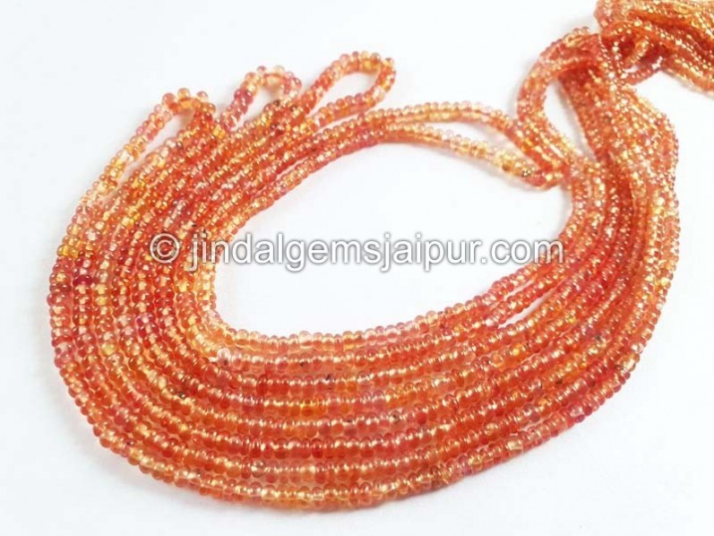 Orange Sapphire Smooth Roiundelle Beads