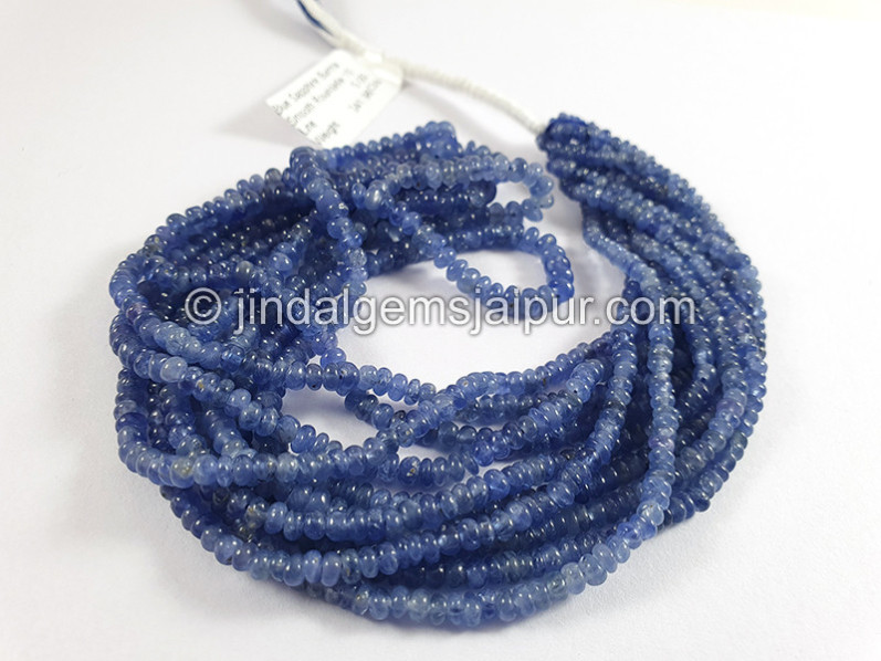 Blue Sapphire Burma Smooth Roundelle Shape Beads