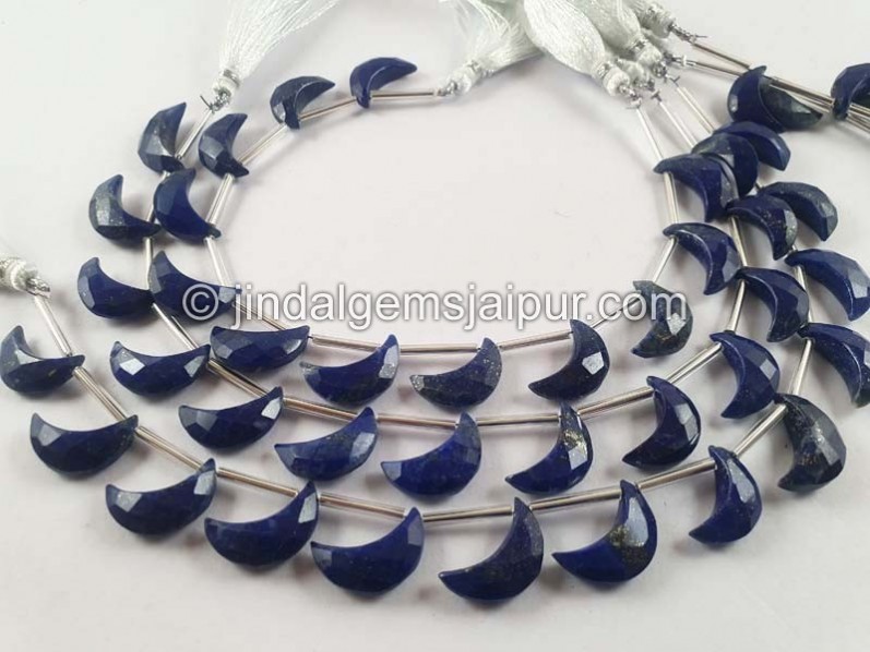 Lapis Faceted Moon Shape Beads