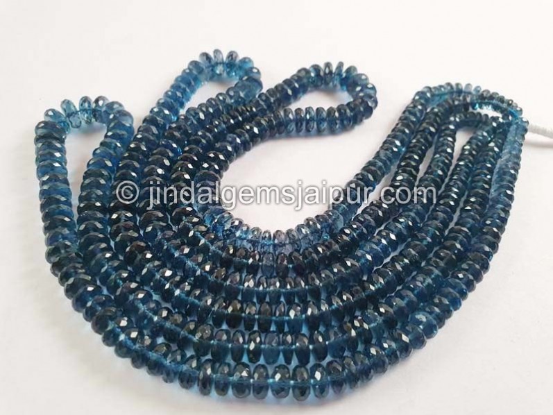 London Blue Topaz Faceted German Cut Beads