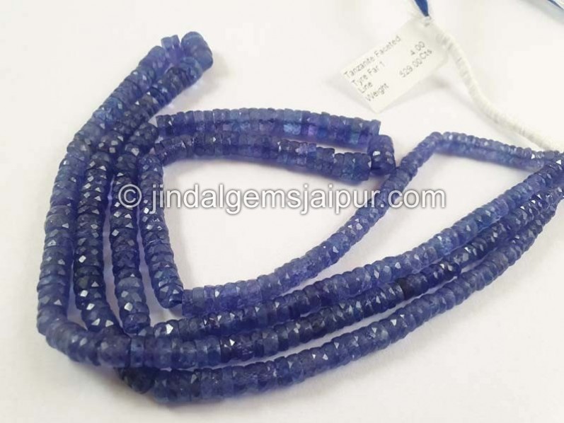 Tanzanite Faceted Tyre Beads