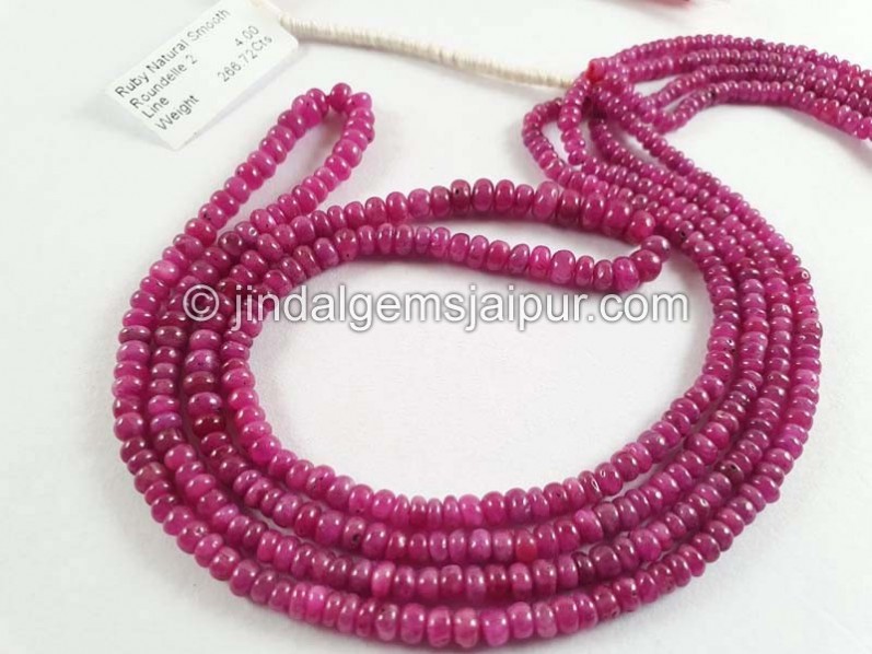 Ruby Natural Smooth Roundelle Beads