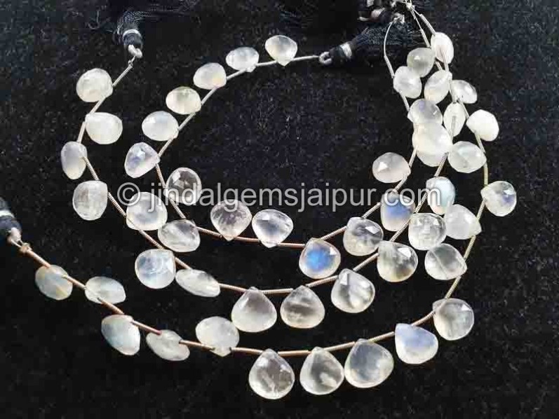 Rainbow Moonstone Big Size Faceted Heart Beads