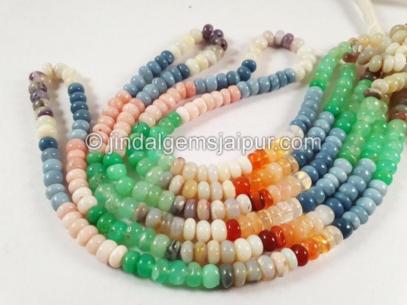 Multi Opal Smooth Roundelle Small Beads