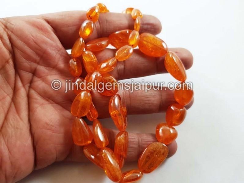 Mandarin Garnet Smooth Nugget Beads