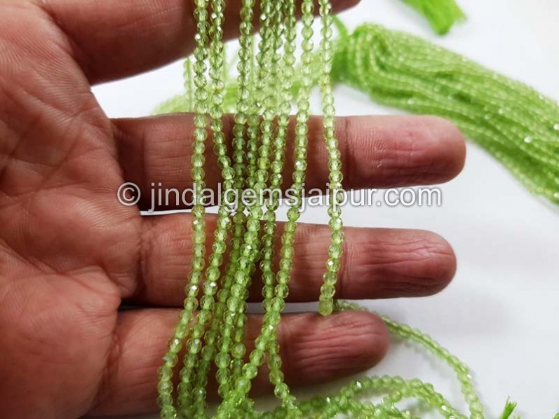 Peridot Micro Cut Round Beads