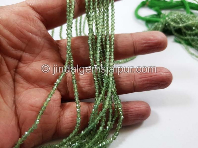 Green Apatite Micro Cut Round Beads
