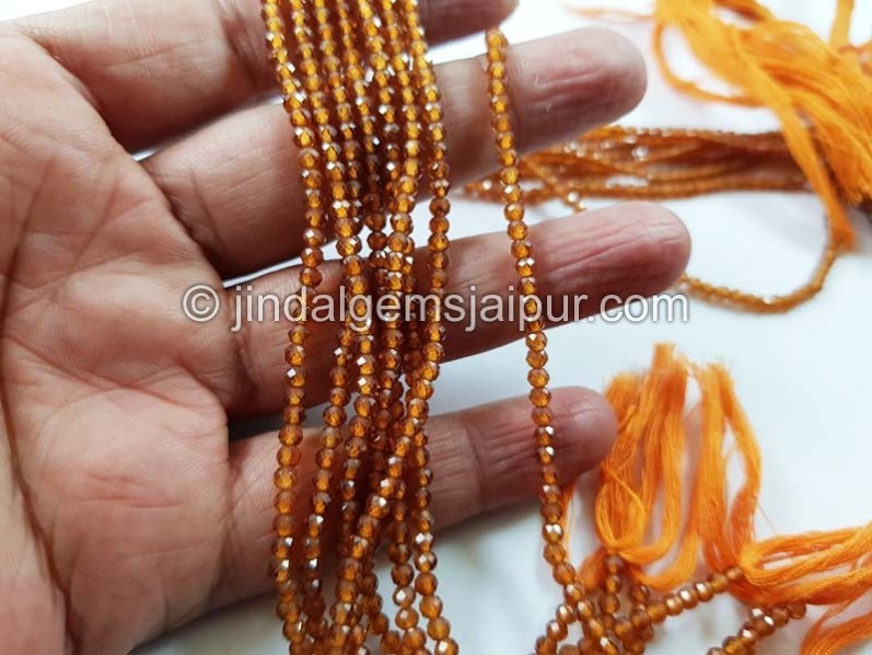 Spessartite Micro Cut Round Beads