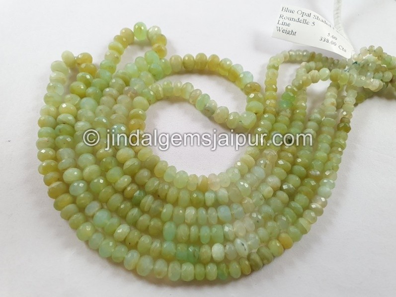 Peruvian Blue Opal Shaded Faceted Roundelle Beads