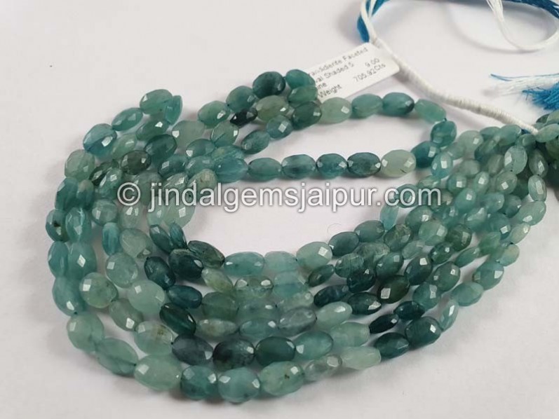 Grandidierite Shaded Faceted Oval Beads